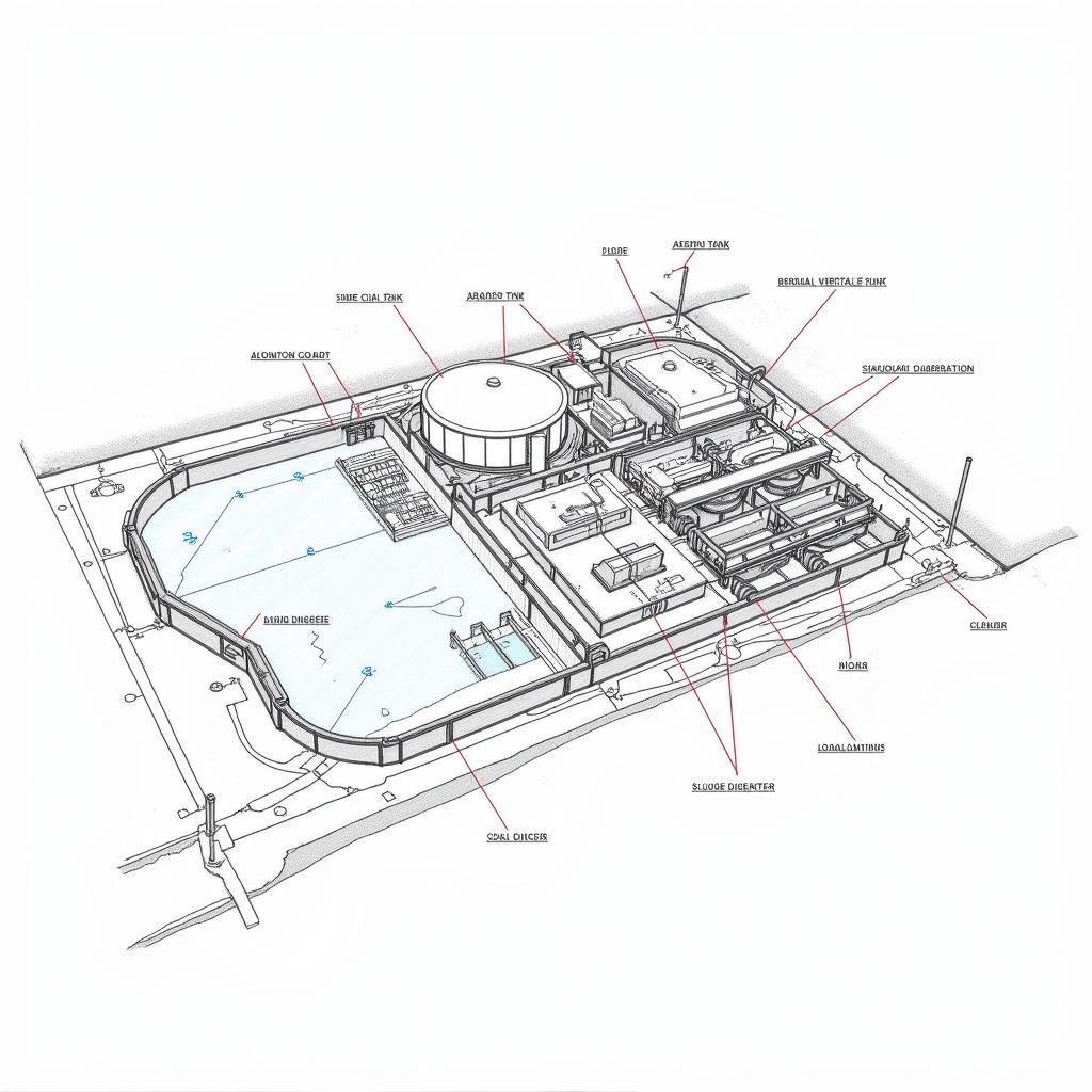 Bản vẽ AutoCAD hệ thống xử lý nước thải hiện đại