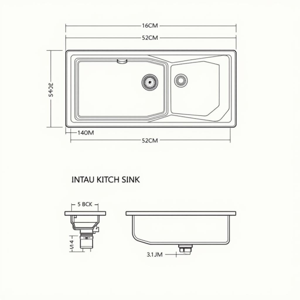 Bản vẽ chi tiết bồn rửa tay inox hiện đại