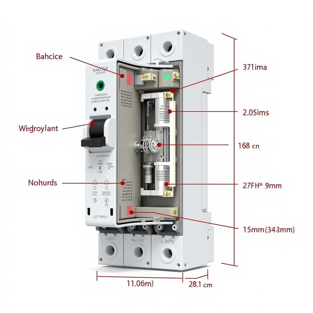 Bản vẽ CAD aptomat mặt cắt