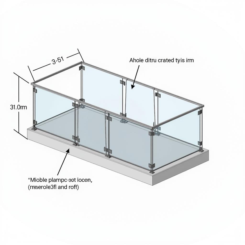 Bản vẽ CAD ban công kính hiện đại