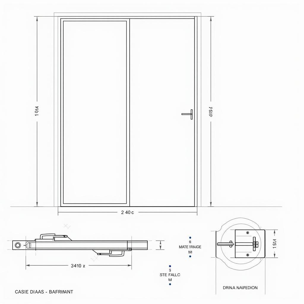 Bản vẽ CAD cửa lùa 2 cánh