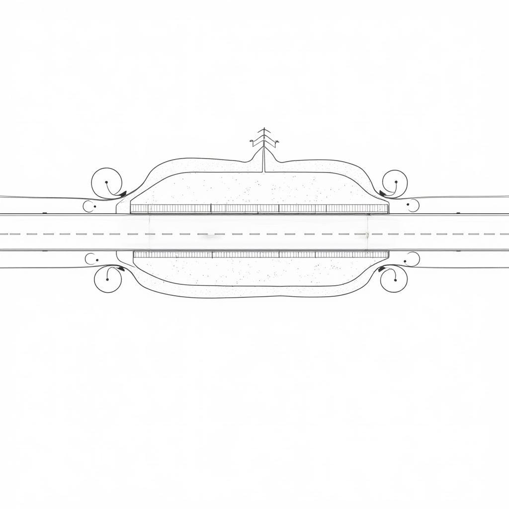 Bản vẽ CAD dải phân cách cứng mặt bằng tổng thể