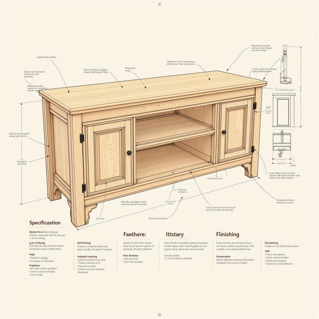 Bản vẽ CAD kệ tivi gỗ tự nhiên