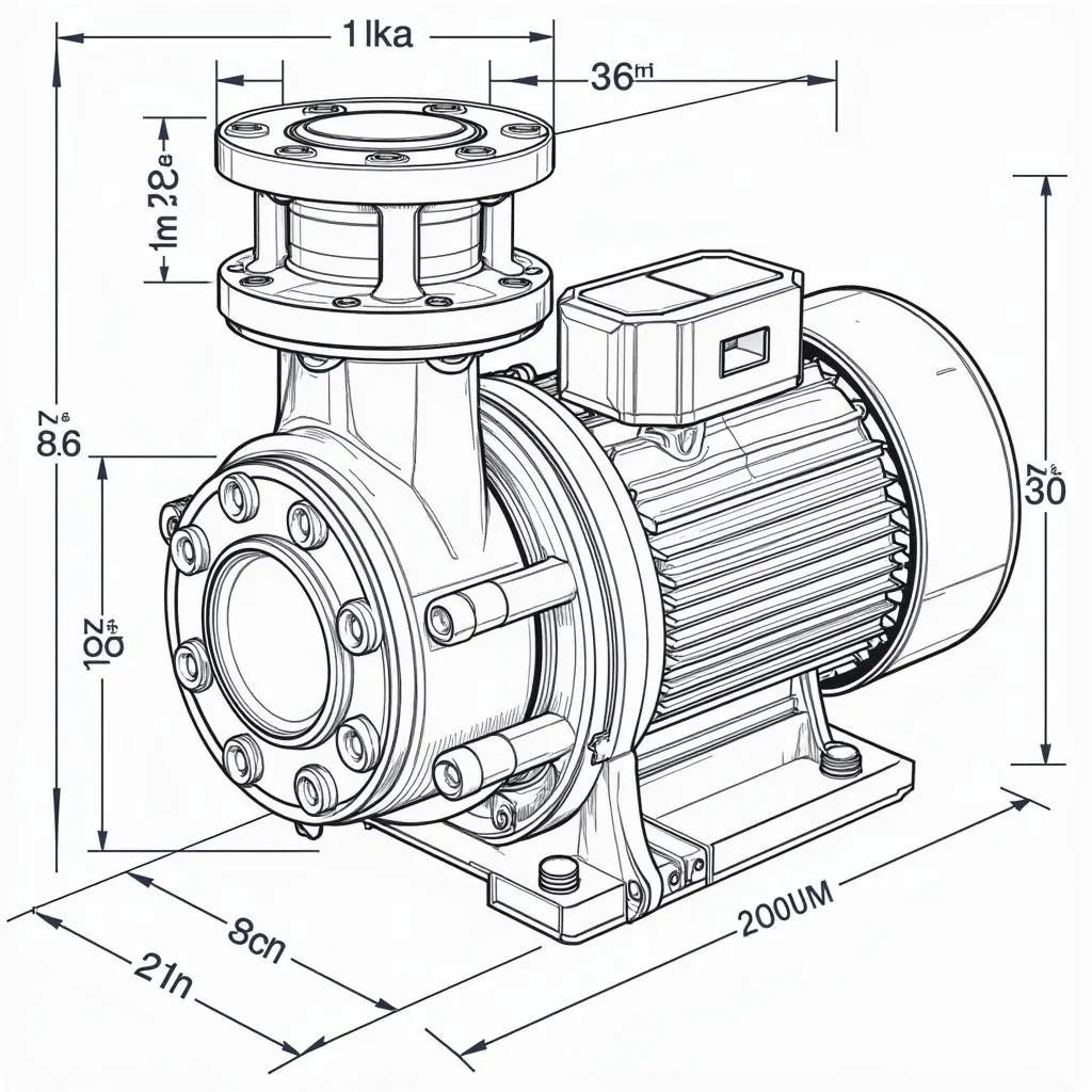 Bản vẽ CAD chi tiết máy bơm nước thả chìm