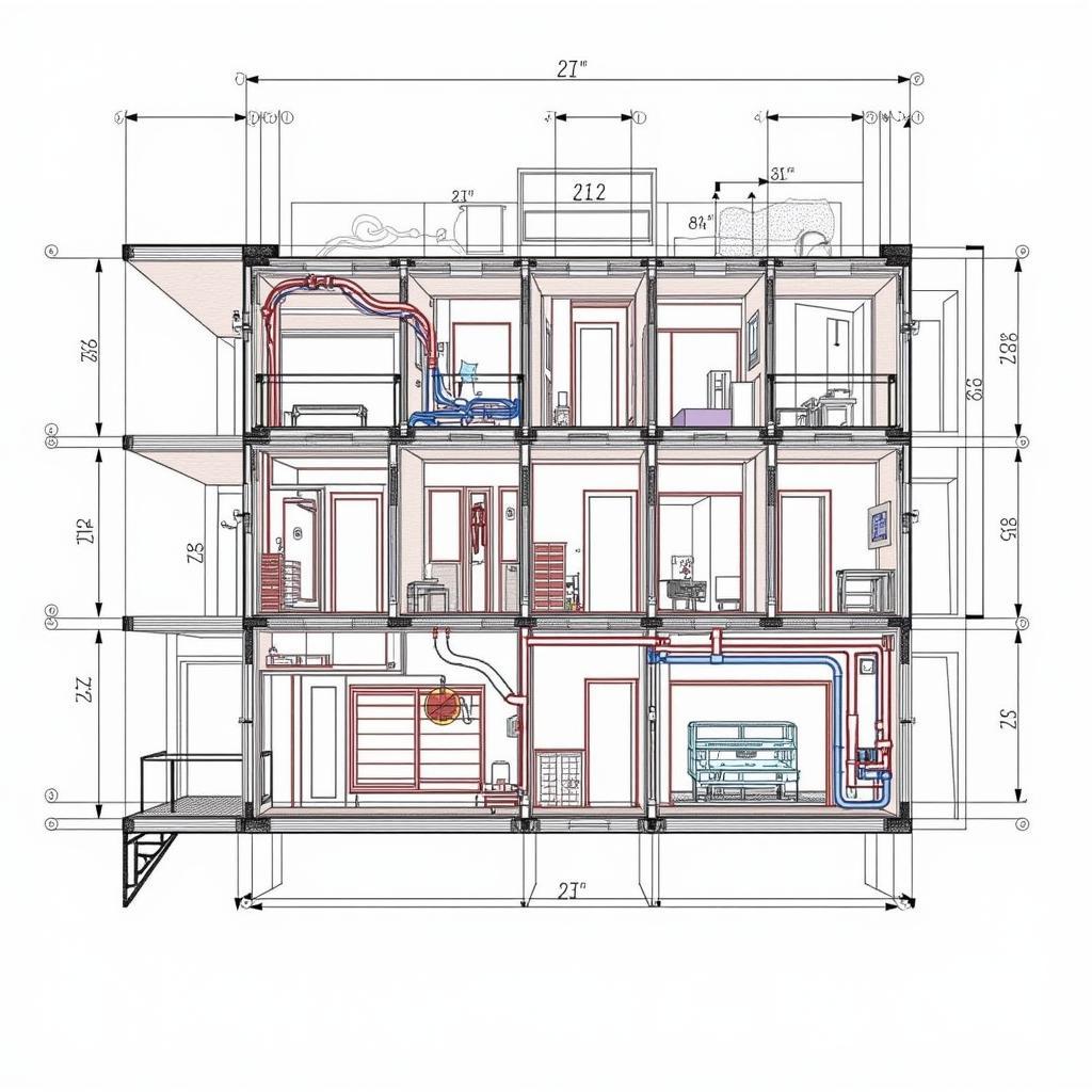 Bản vẽ CAD hệ thống MEP khách sạn