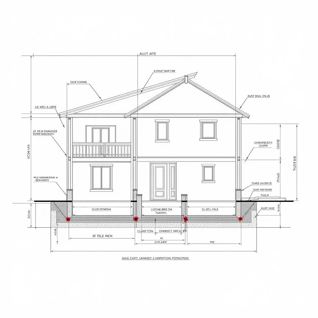 Bản vẽ CAD móng cọc nhà 2 tầng tiêu chuẩn