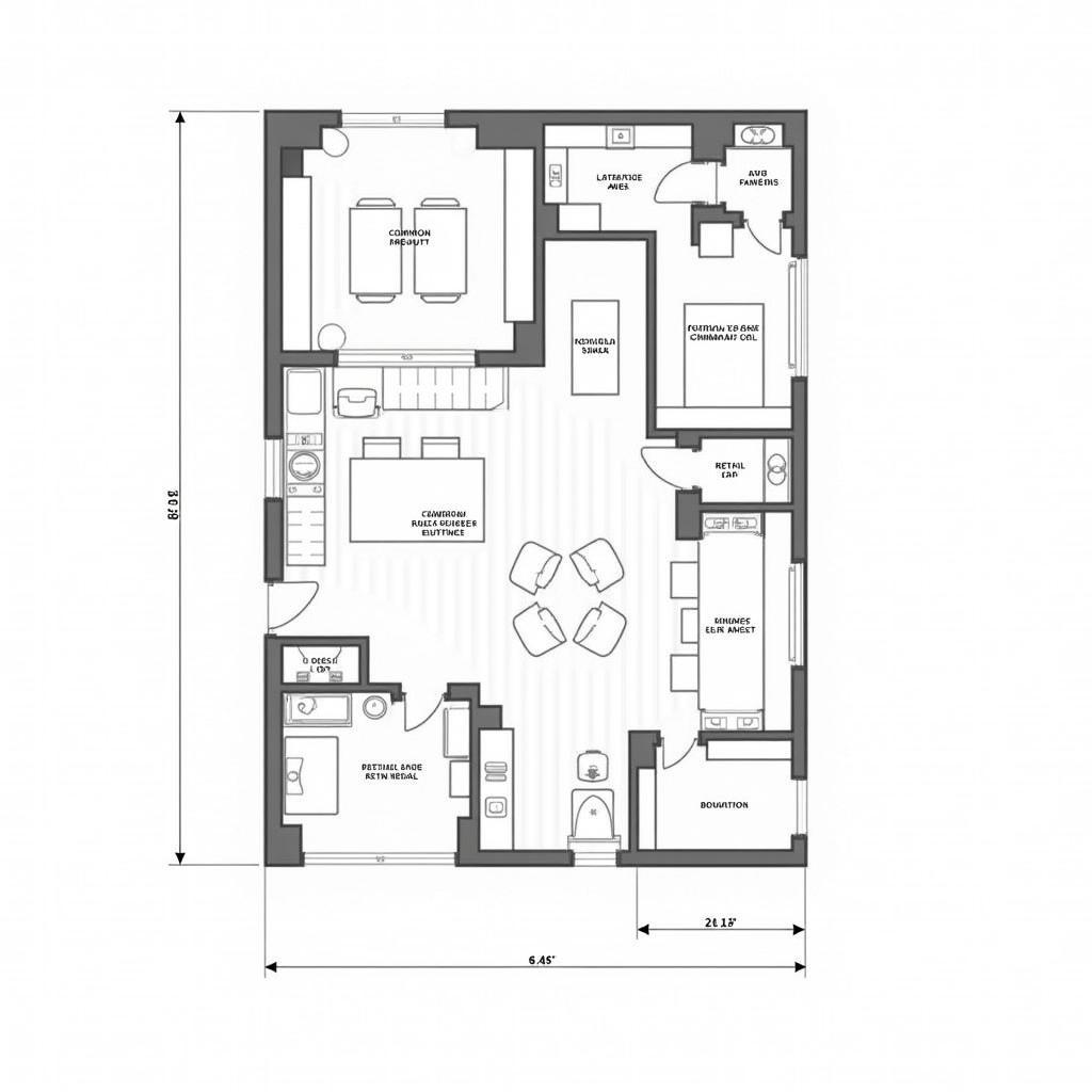 Bản vẽ CAD tầng 1 chung cư hiện đại