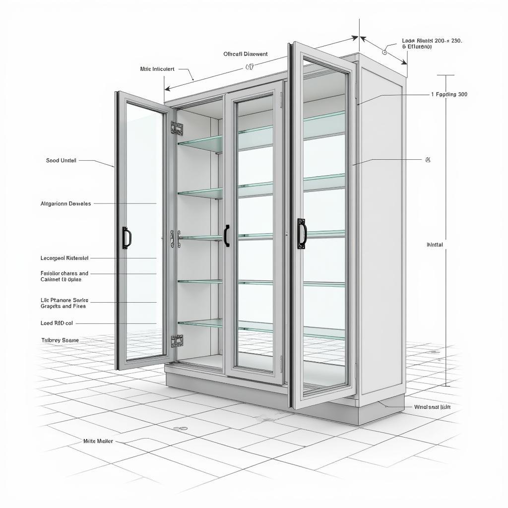 Bản vẽ CAD tủ bếp nhôm kính