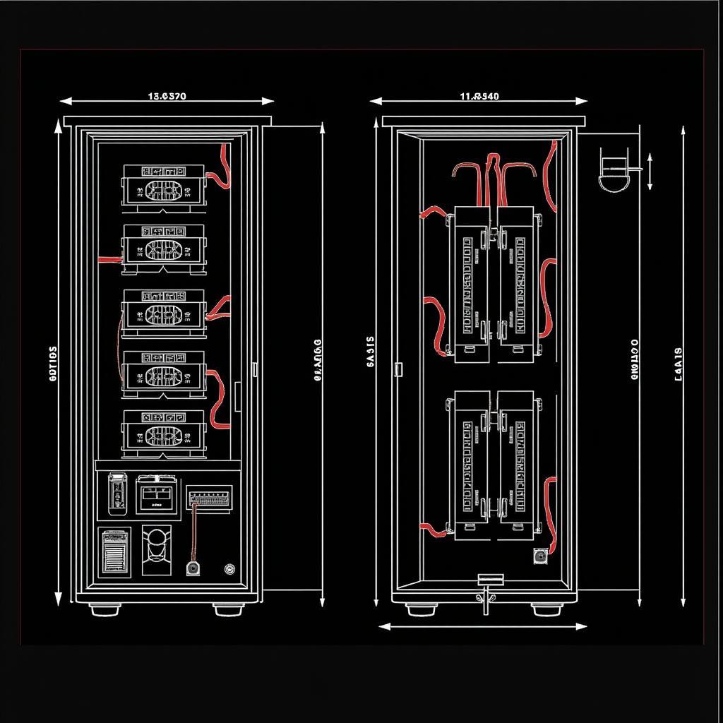 Bản vẽ CAD tủ điện bố trí mặt bằng