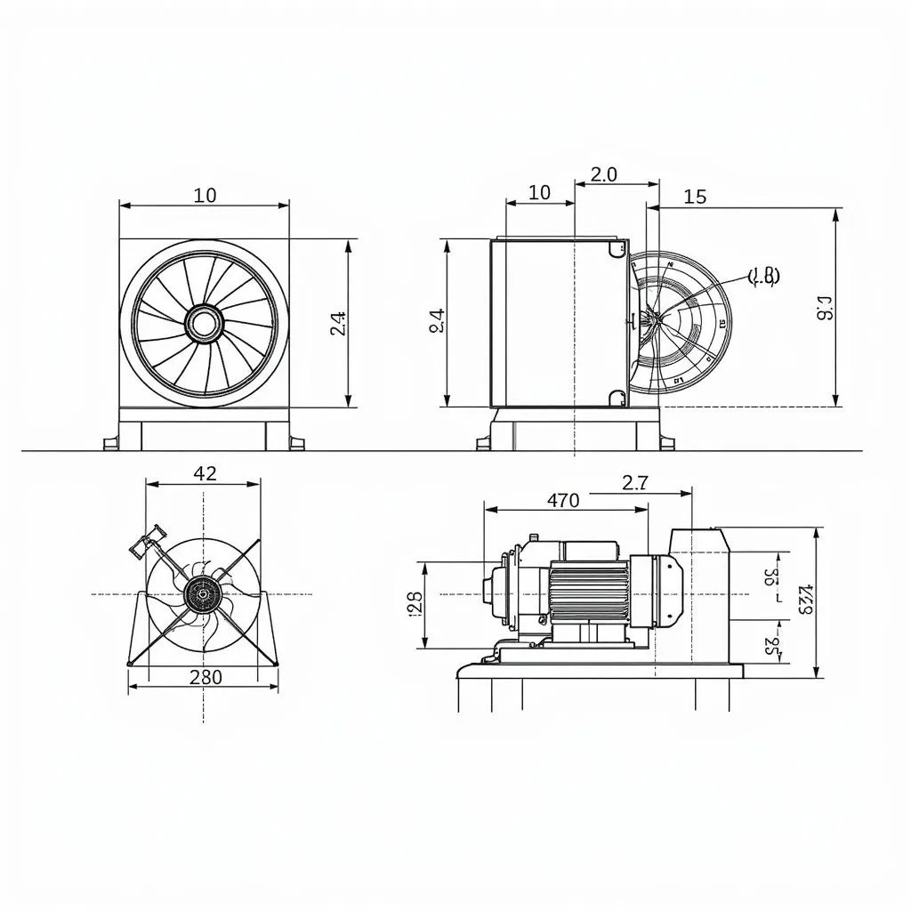 Bản vẽ chi tiết quạt hút công nghiệp