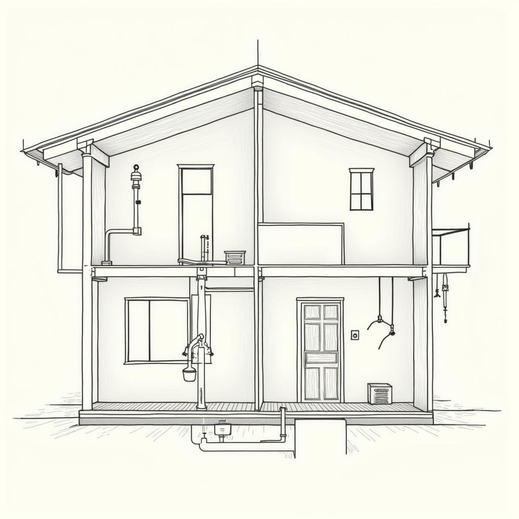 Bản vẽ điện nước nhà cấp 4