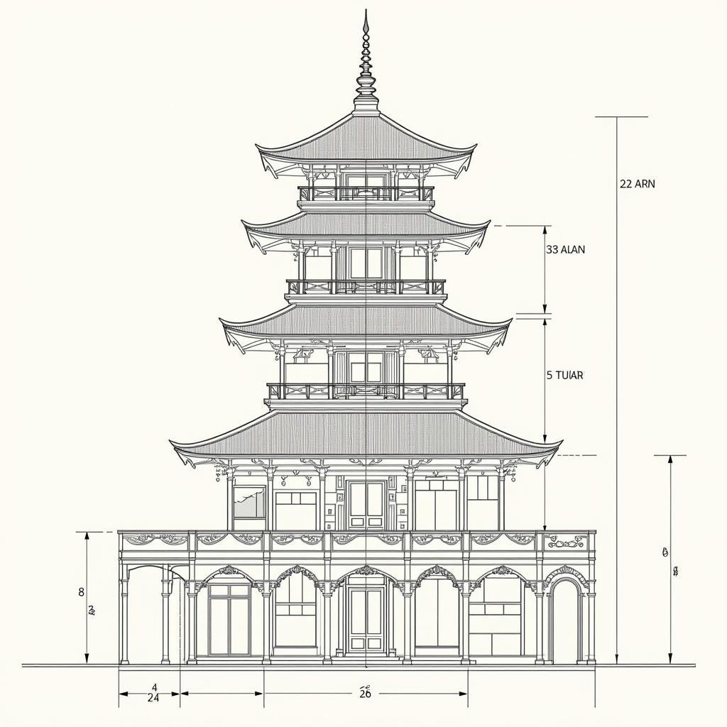 Mặt Bằng Chùa 5 Gian