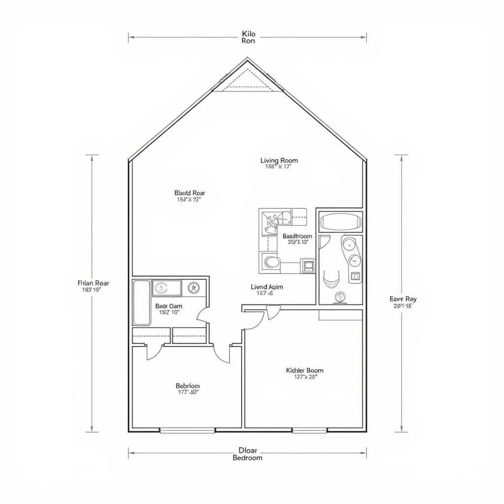 Bản vẽ mặt bằng nhà cấp 4 mái thái 3 phòng ngủ