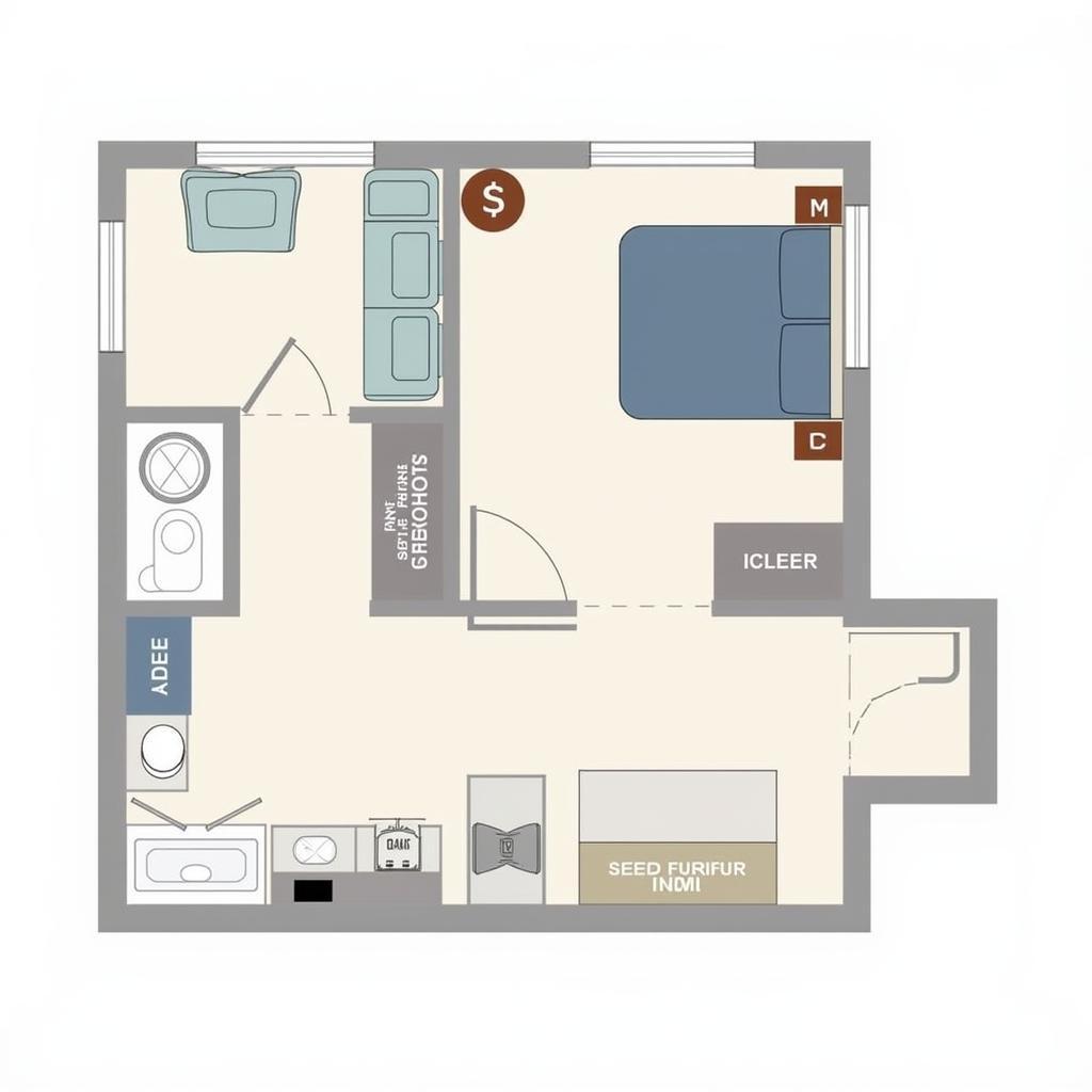 Modern Studio Apartment Design Plan