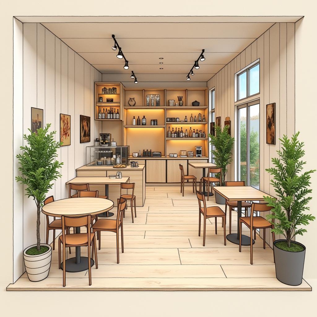 Modern small cafe design