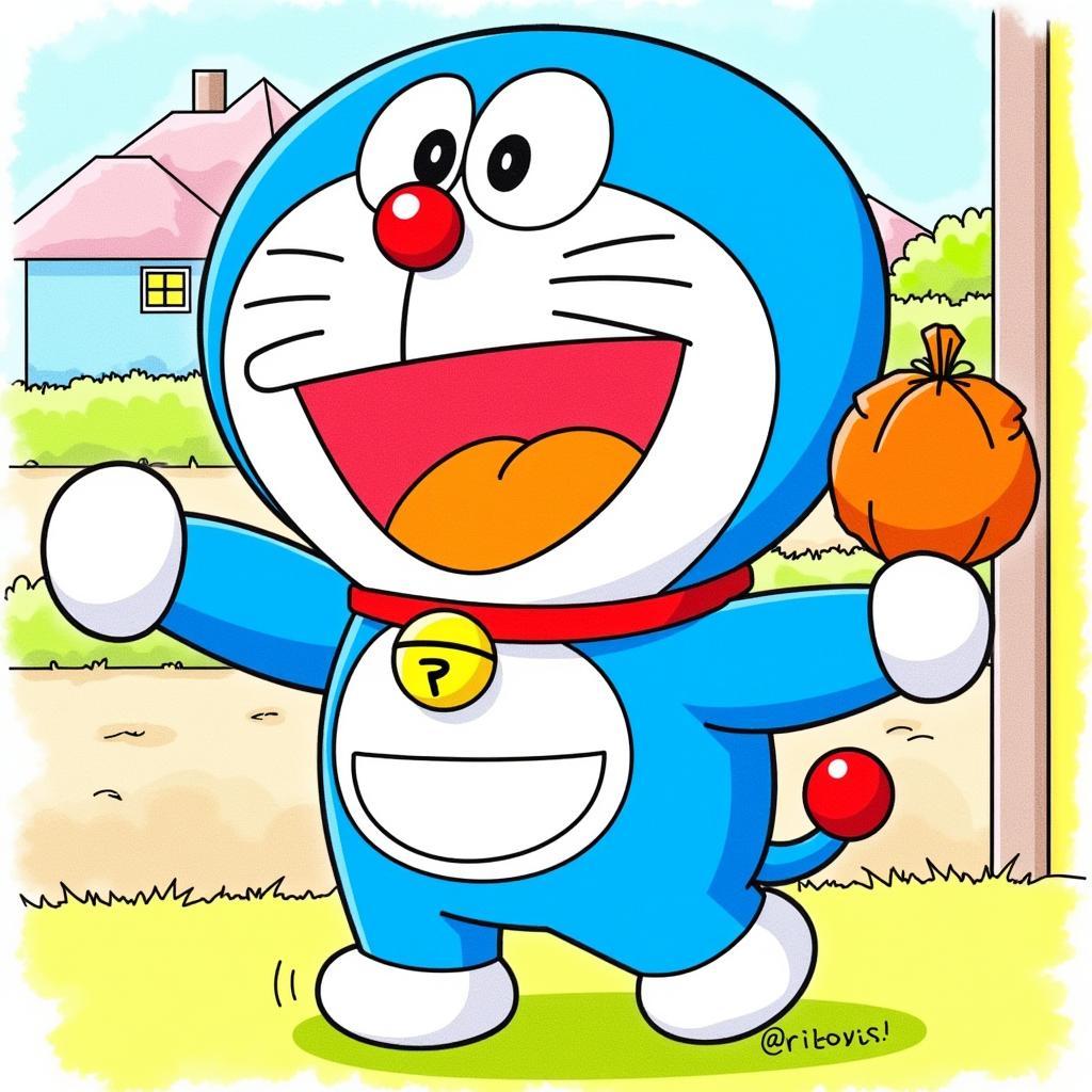 Bé tập vẽ Doraemon - Hoàn thiện