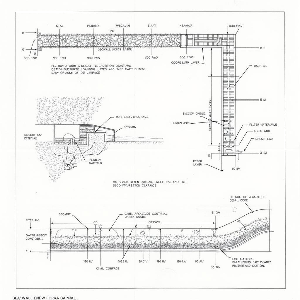 Bản vẽ biện pháp thi công kè đá biển