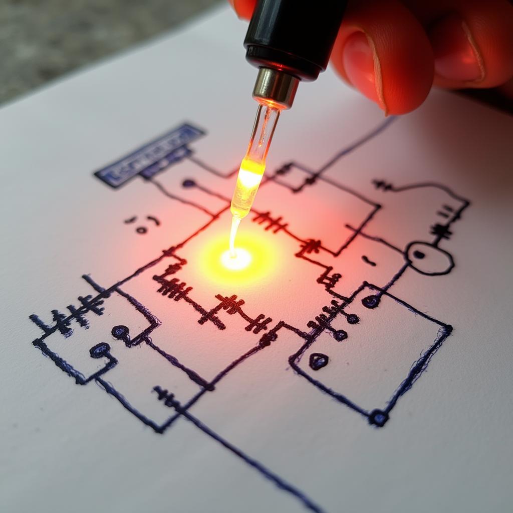 Bộ Mạch Điện Vẽ Bằng Bút Vẽ Mạch Dẫn Điện