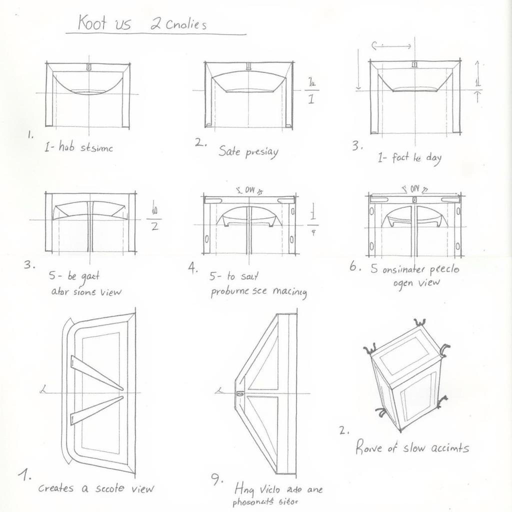 Minh họa các bước vẽ hình cắt đứng