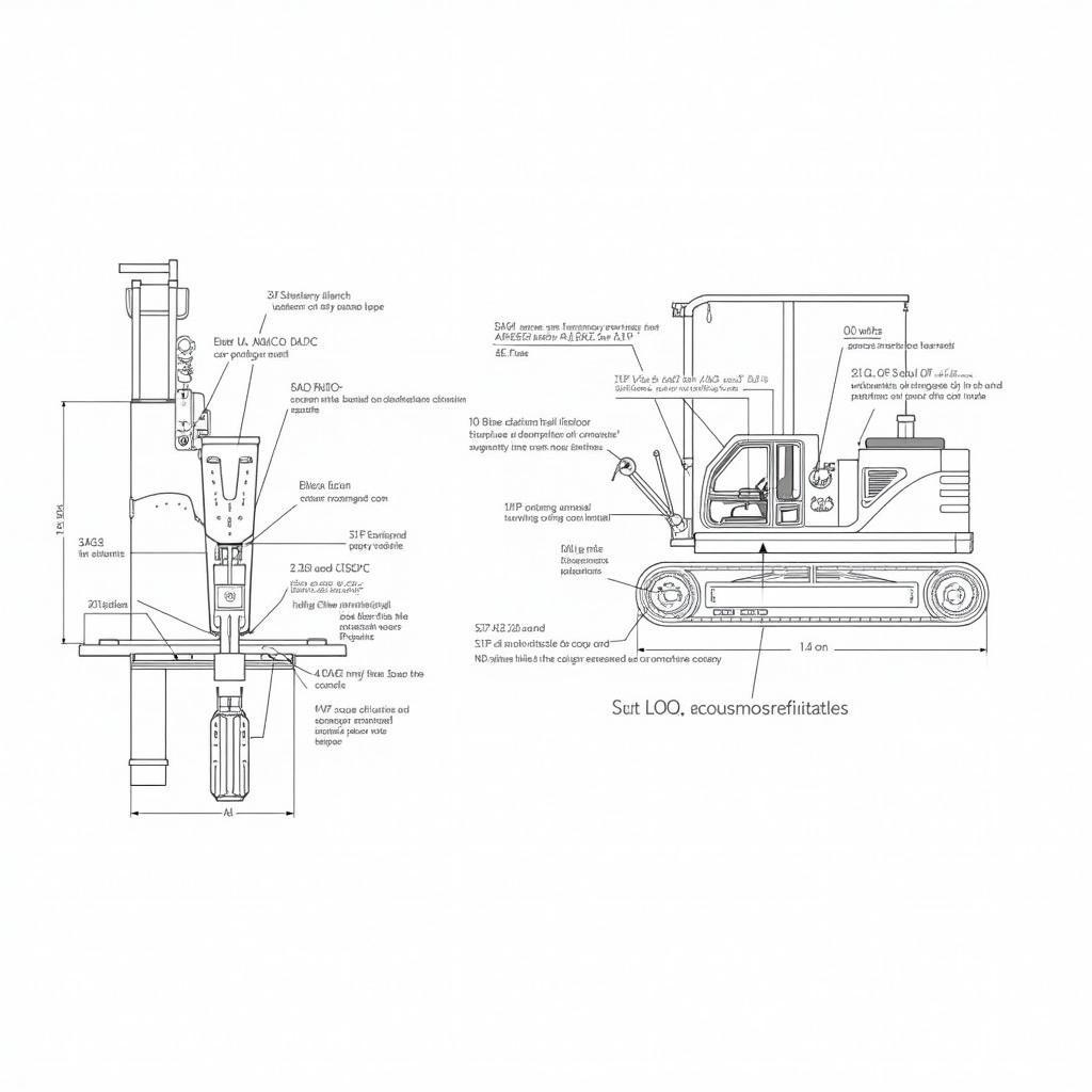 Các ký hiệu trong bản vẽ CAD máy gầu nghịch