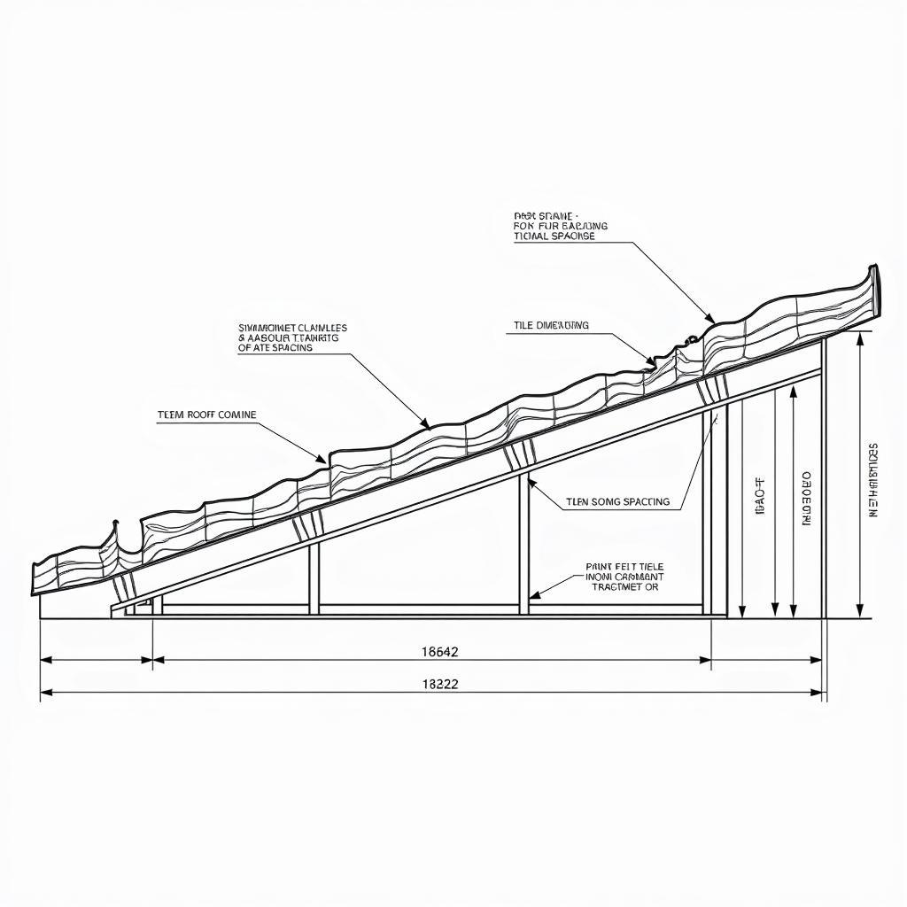 Các thông số trên bản vẽ AutoCAD lợp ngói