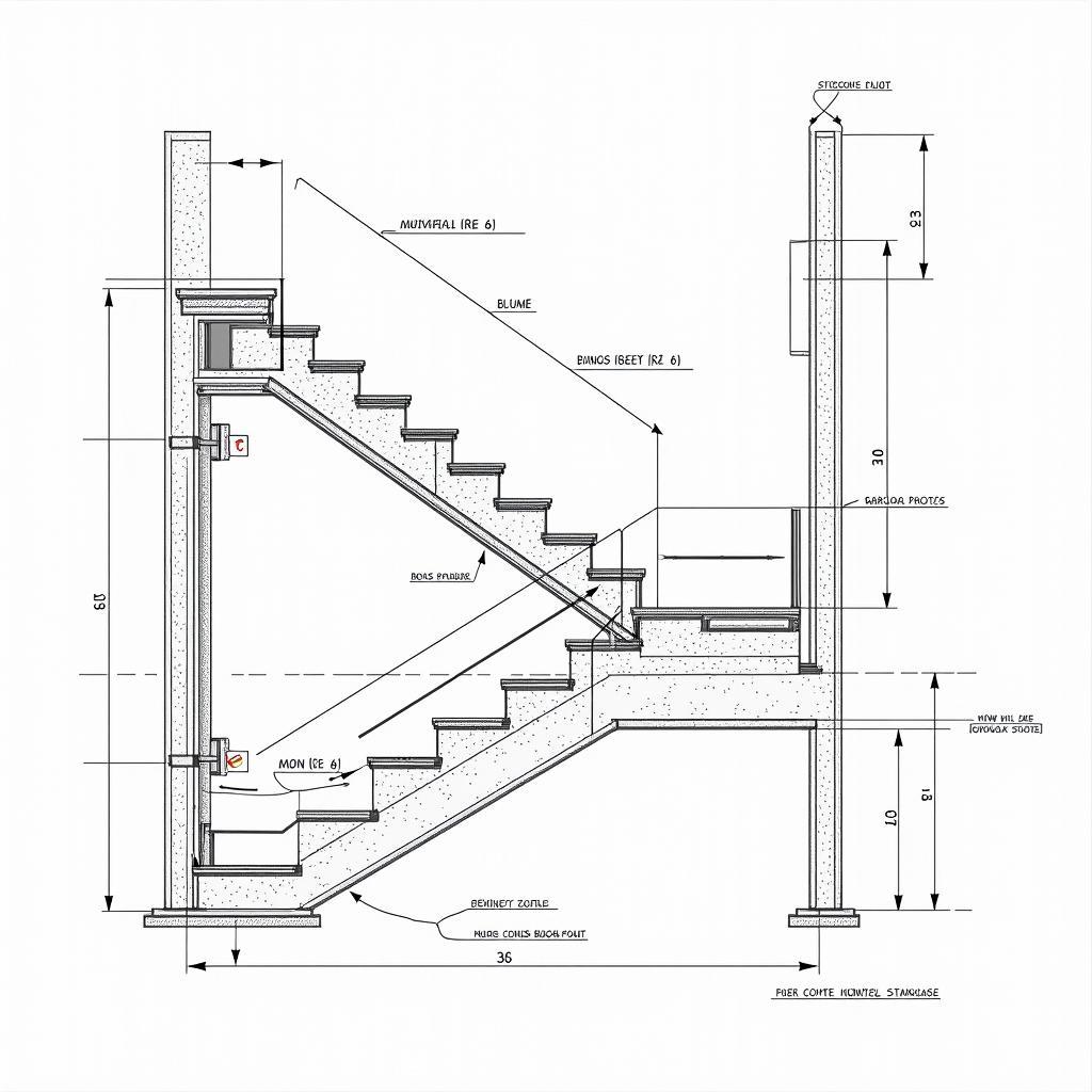 Chi tiết bản vẽ bậc thang BTCT