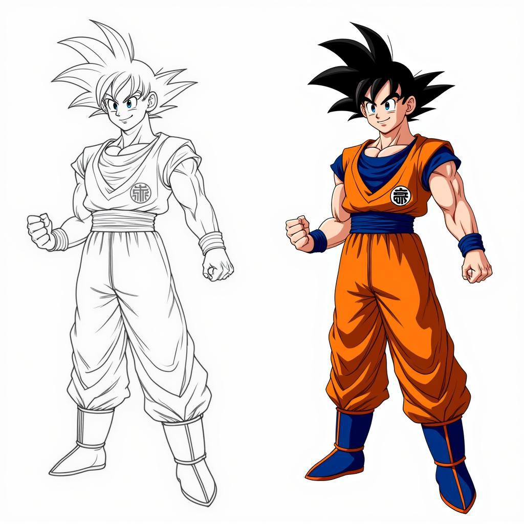 Hoàn thiện bức vẽ Goku