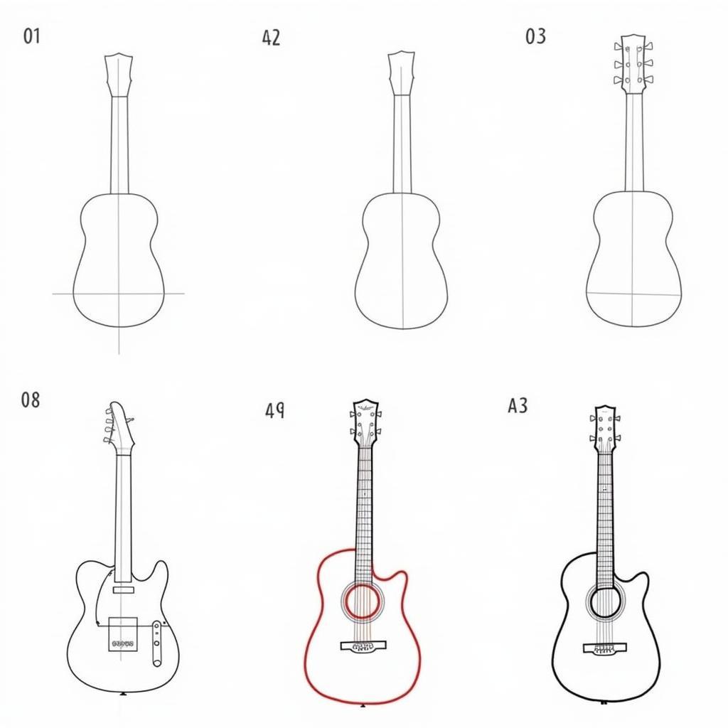 Hướng dẫn vẽ đàn guitar