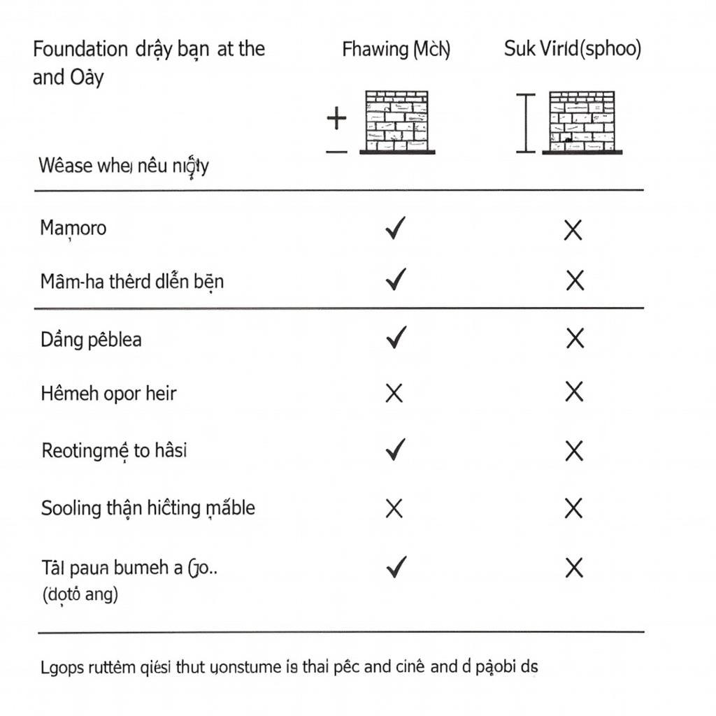 Symbols in structural drawings of foundations