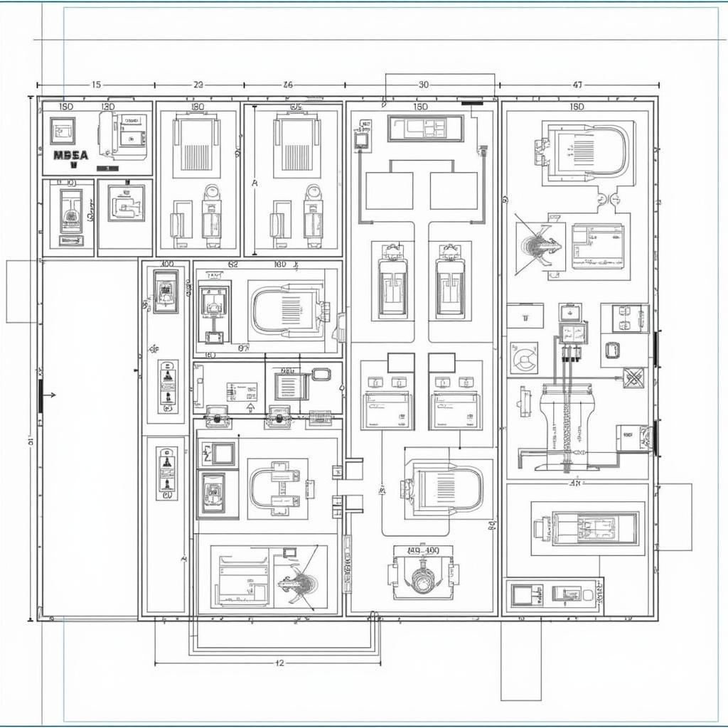 Mạch điện nhà xưởng trong bản vẽ CAD