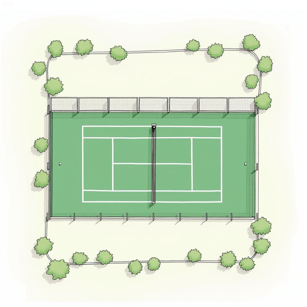 Mặt bằng sân tennis