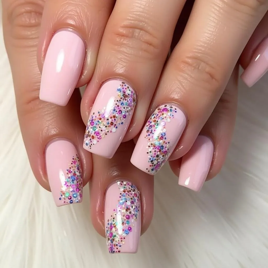 Vẽ nail lấp lánh đẹp