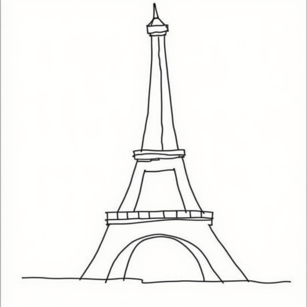 Phác thảo khung hình tháp Eiffel