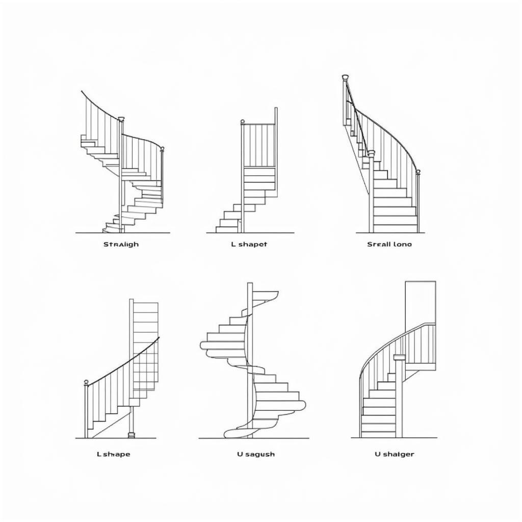 Types of Staircase Blocks in Drawings