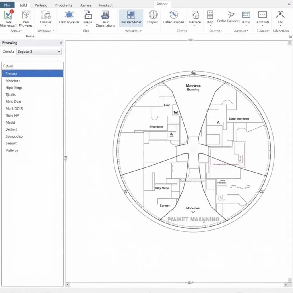 Giao diện phần mềm CAD dùng để tạo bản vẽ mặt bằng tổng thể