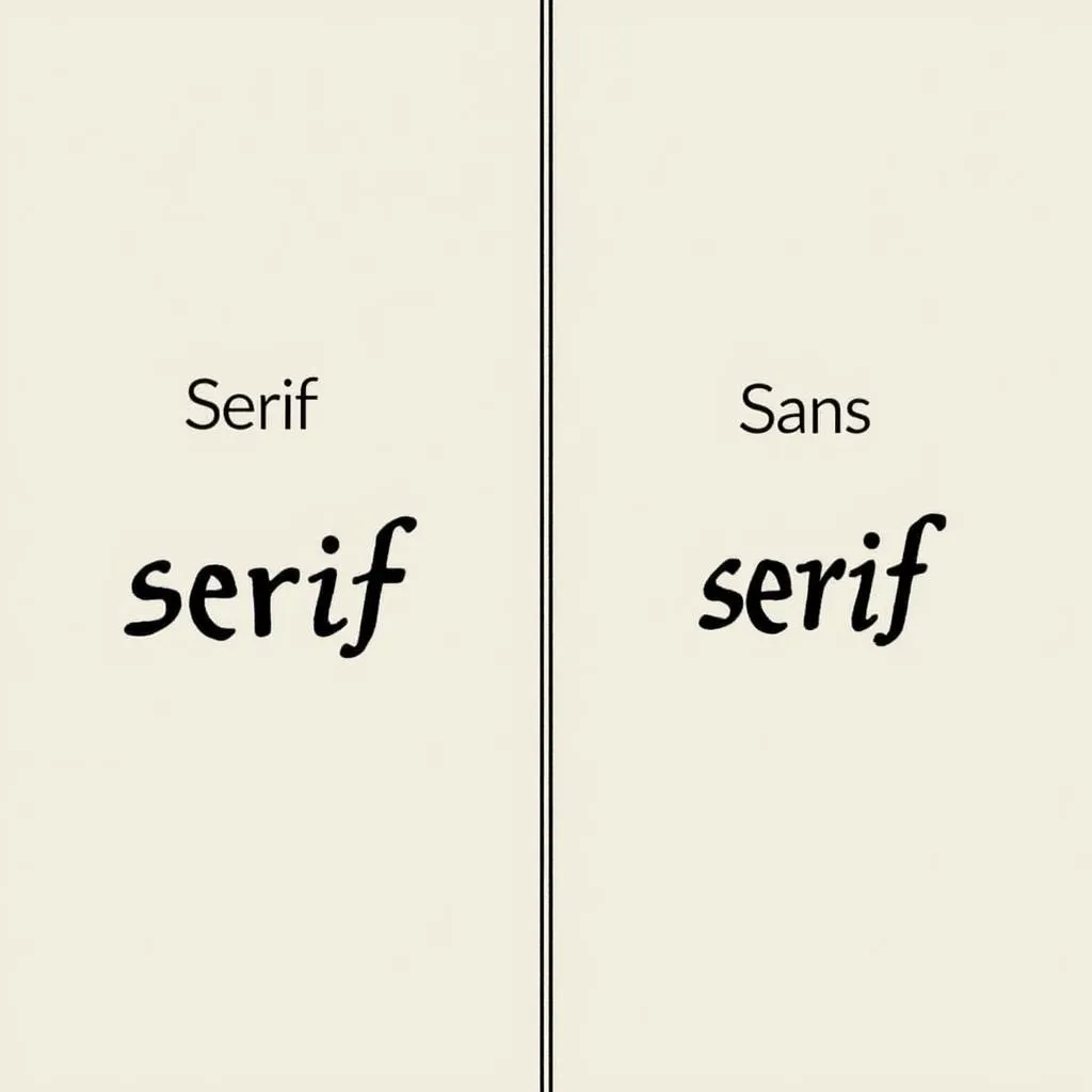 So sánh Serif và Sans Serif