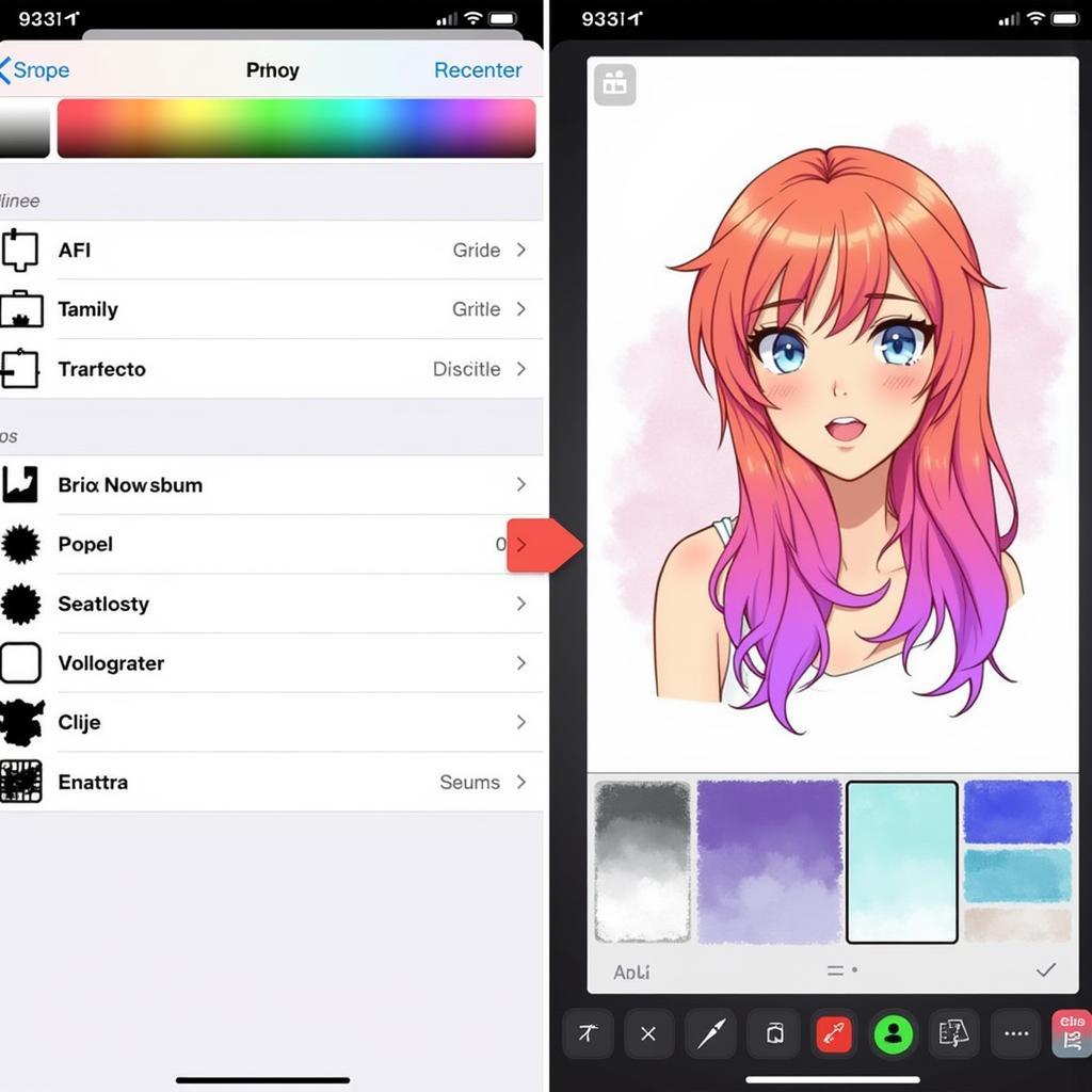 giao diện ứng dụng procreate