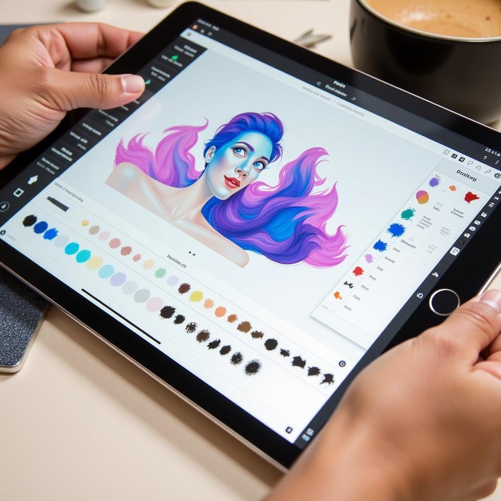 Giao diện ứng dụng vẽ Procreate