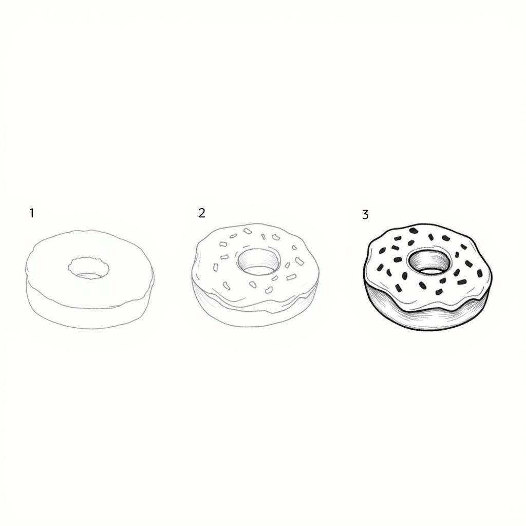 Hướng dẫn vẽ bánh donut đơn giản