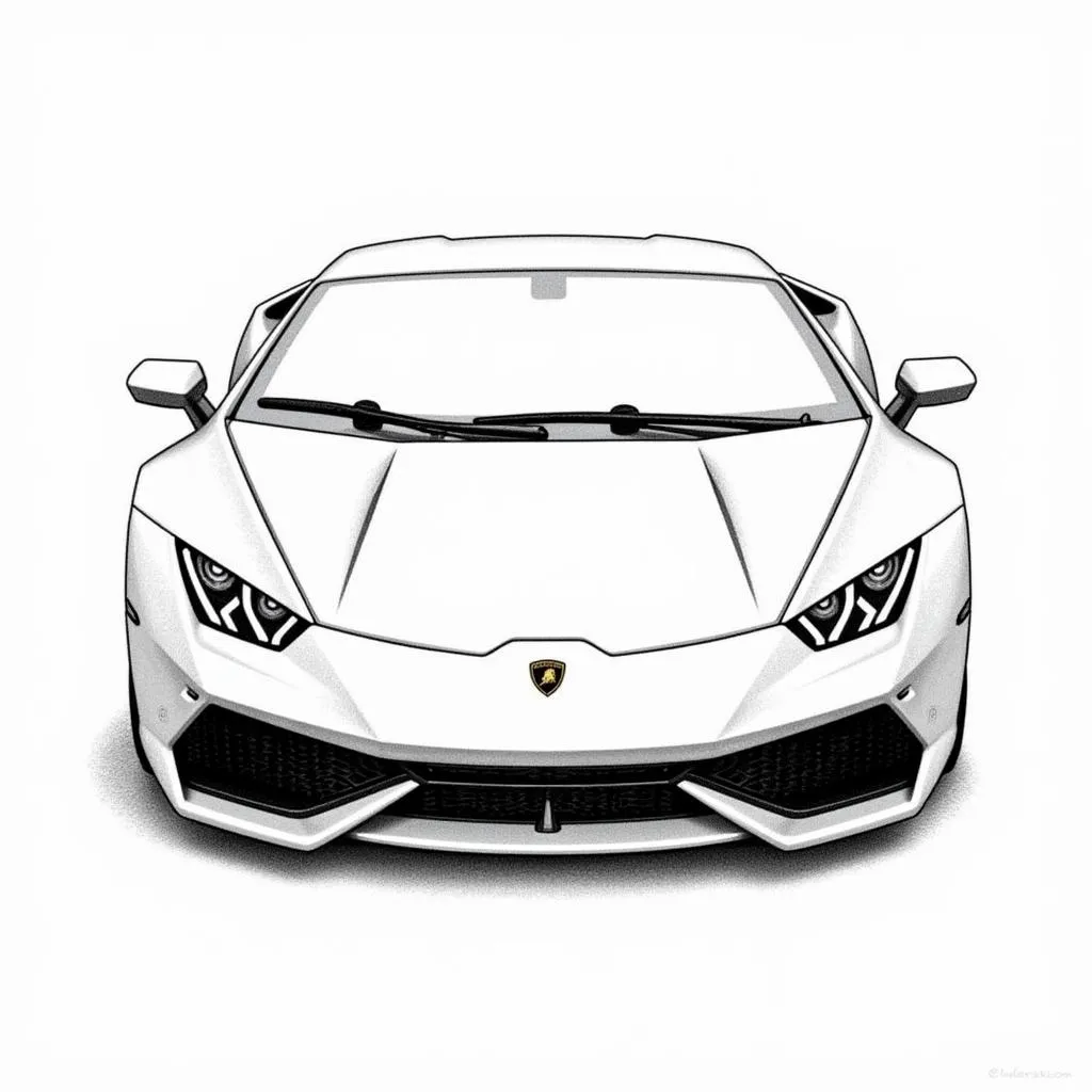 Vẽ chi tiết Lamborghini: đèn pha, lưới tản nhiệt, gương