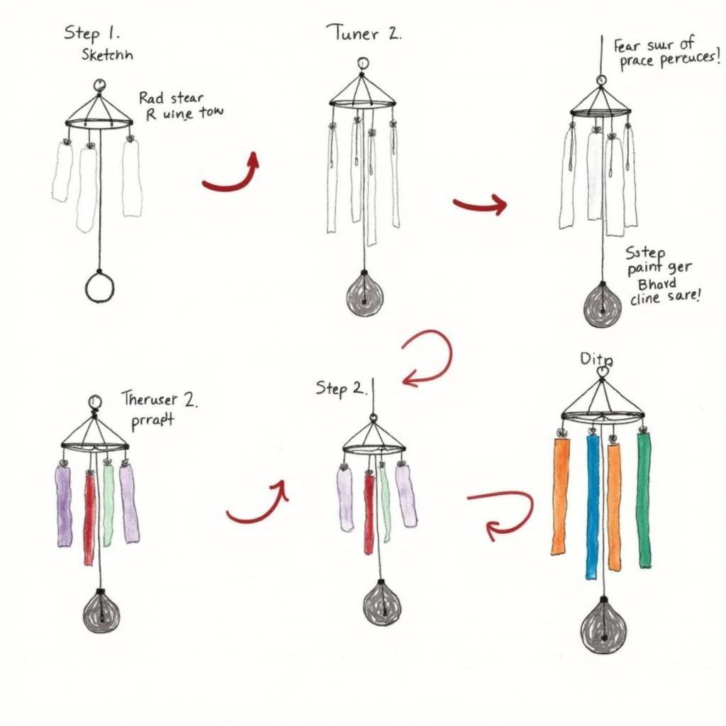 Các bước cơ bản để vẽ chuông gió