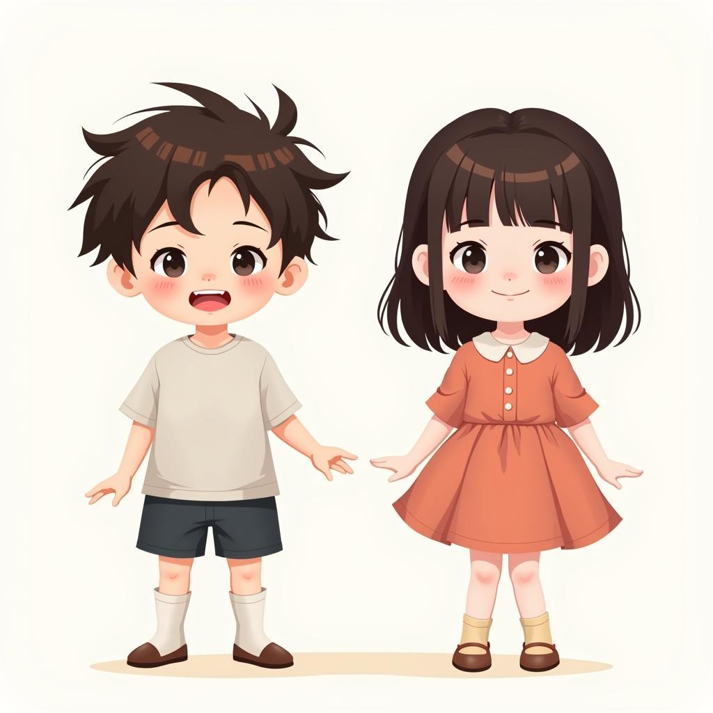 Vẽ con trai & con gái chibi