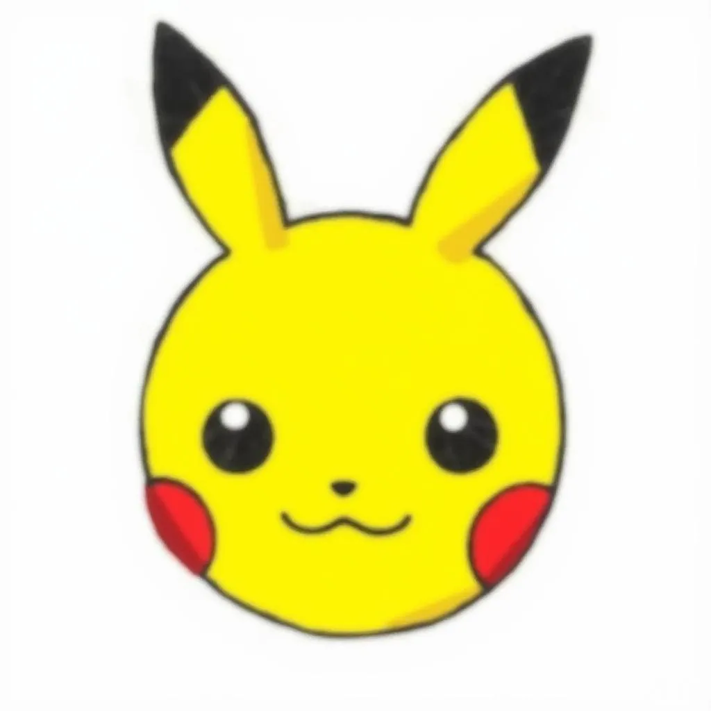 Vẽ hình tròn cho đầu Pikachu