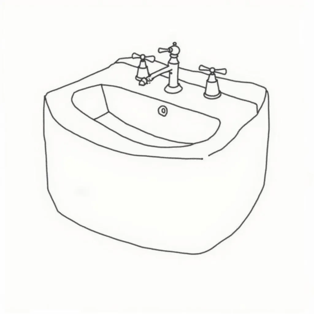 Vẽ lavabo hình vuông hoặc hình tròn