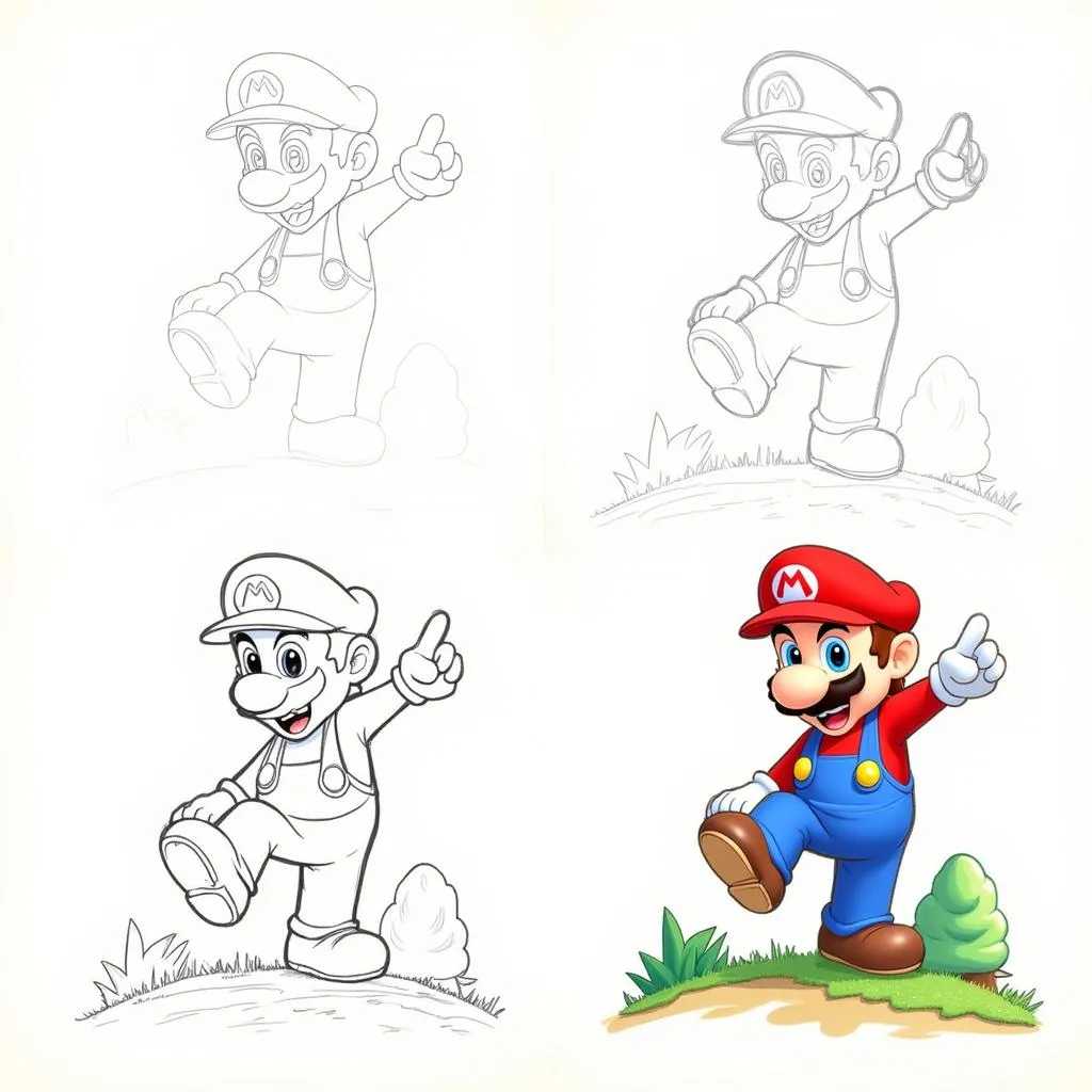 Hoàn thiện bức vẽ Mario