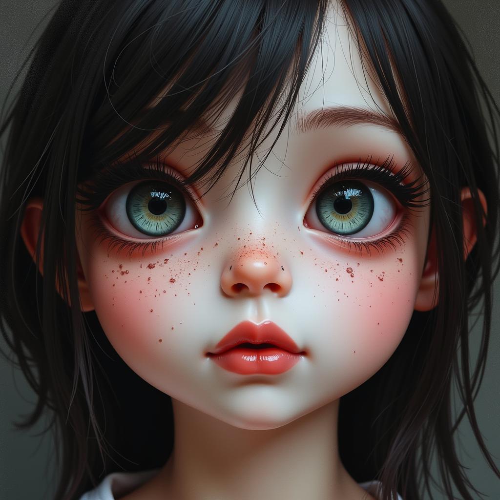 Vẽ mắt art doll dị