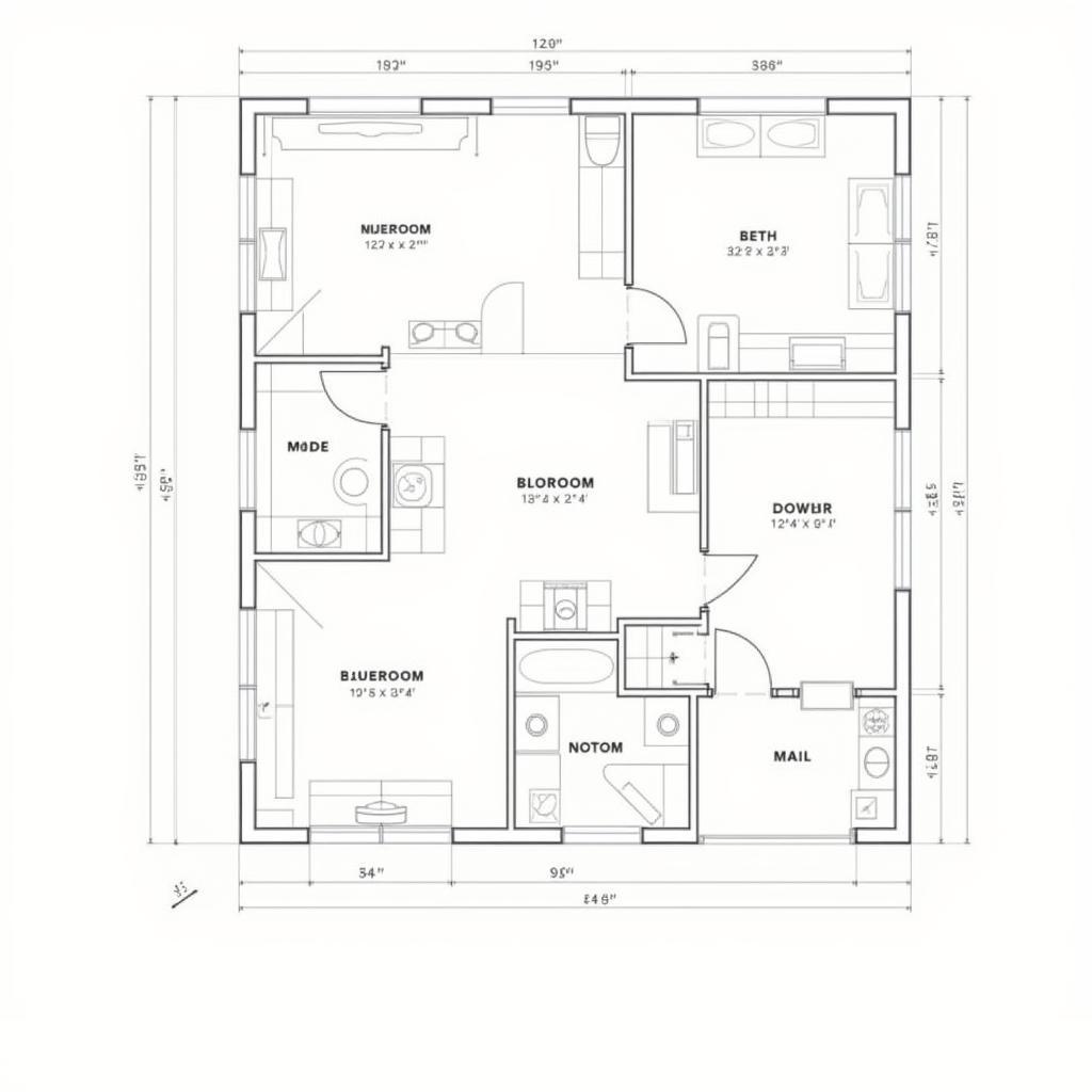 Mặt bằng CAD nhà cấp 7