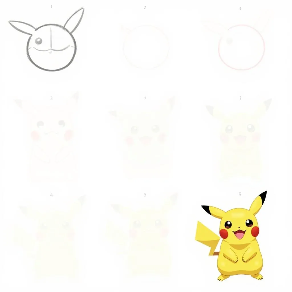 Hướng dẫn vẽ Pikachu đơn giản