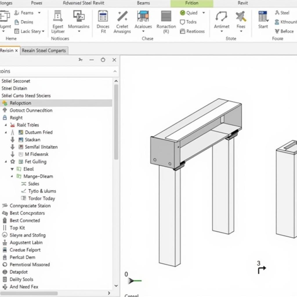 Giao diện Advance Steel trong Revit