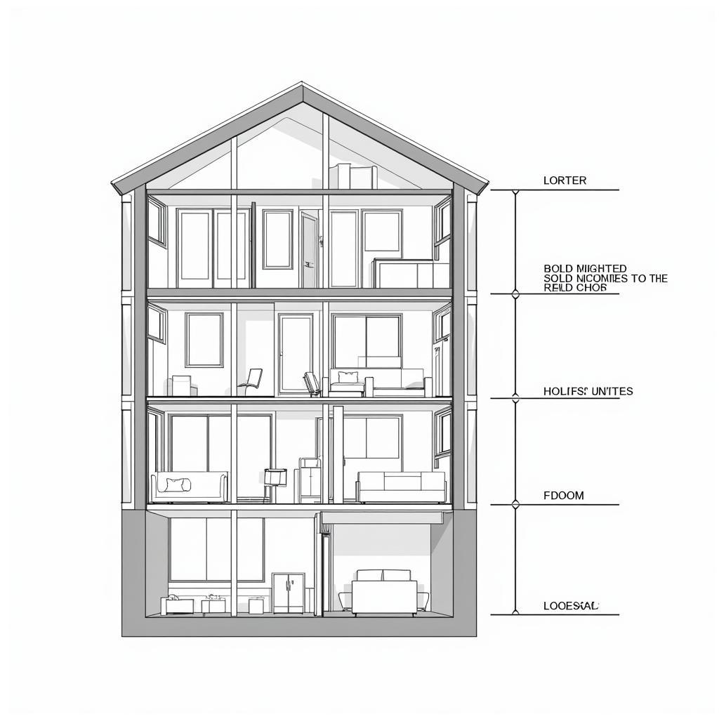 Bản vẽ Autocad nhà phố mặt cắt